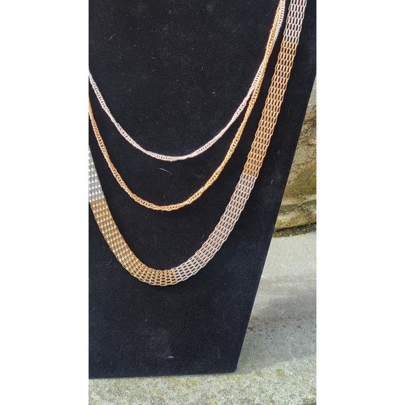 Two Toned Multi Stand Necklace - Picture 2 of 6